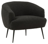 Derry Lounge Chair - Black/Grey Bouclé