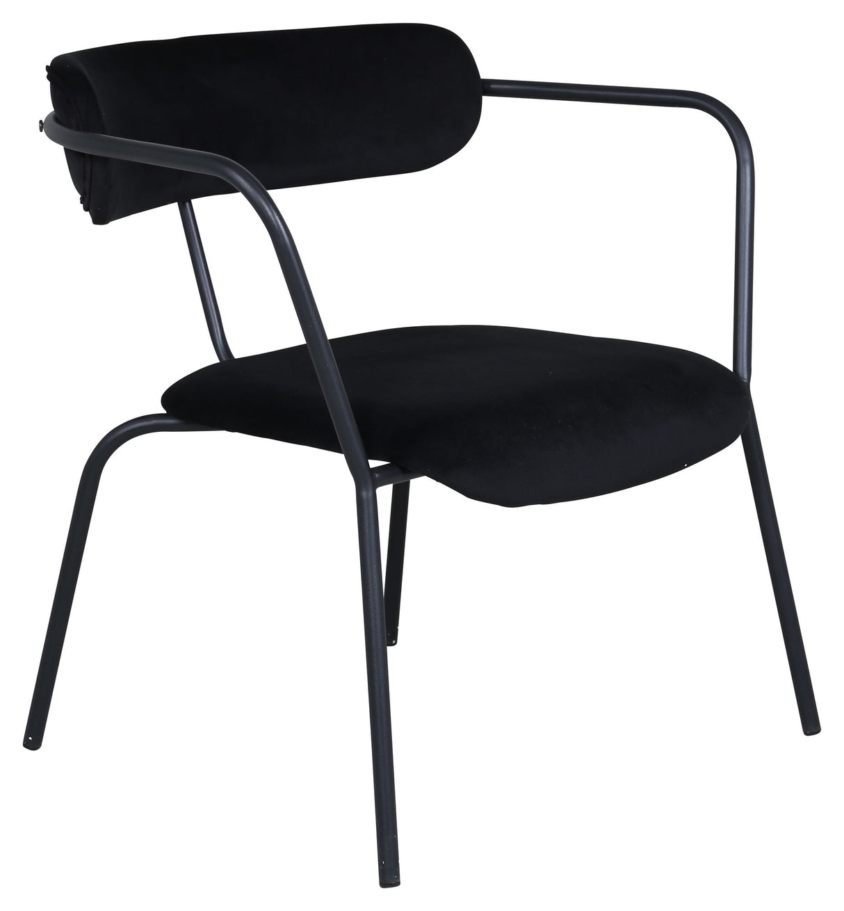 Duffy Lounge Chair, Black Velvet