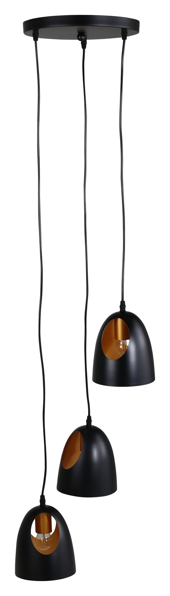 ELDA PENDANT LUMINAIRE D40XH144, svart/koppar