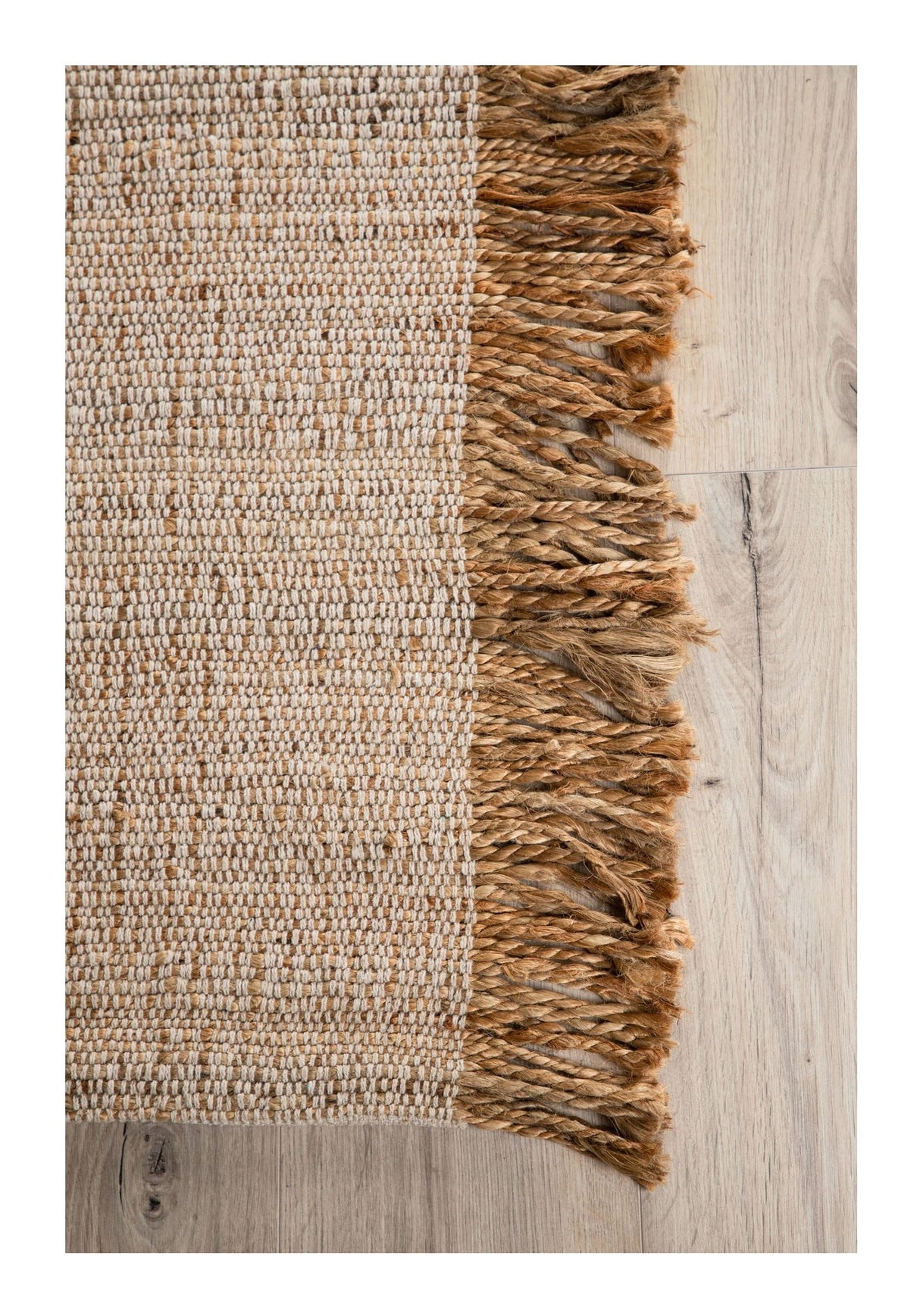 Emilio filt, jute, off vit, 230x160