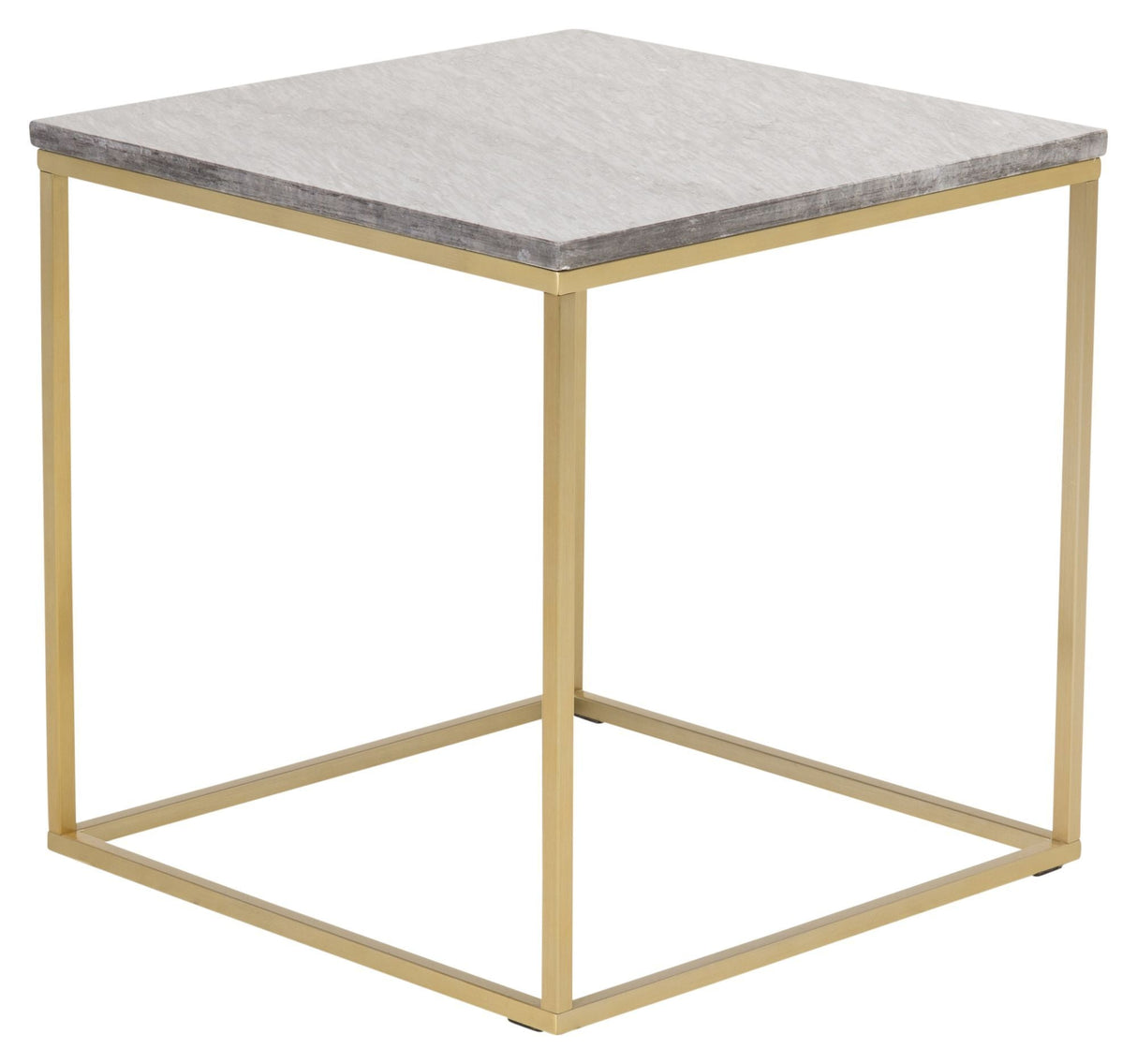 Estelle Side Table - Grey Marble Top, 50x50