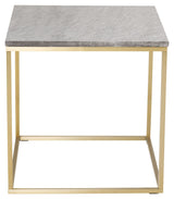 Estelle Side Table - Grey Marble Top, 50x50