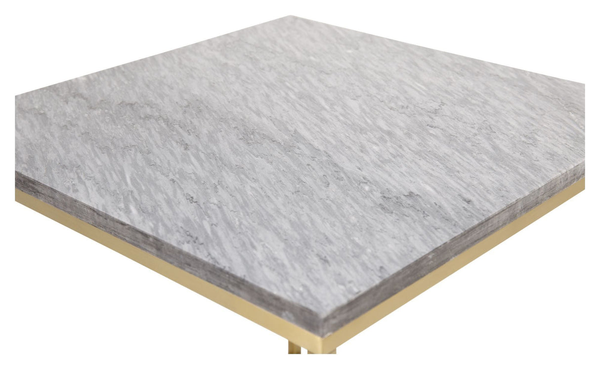 Estelle Side Table - Grey Marble Top, 50x50