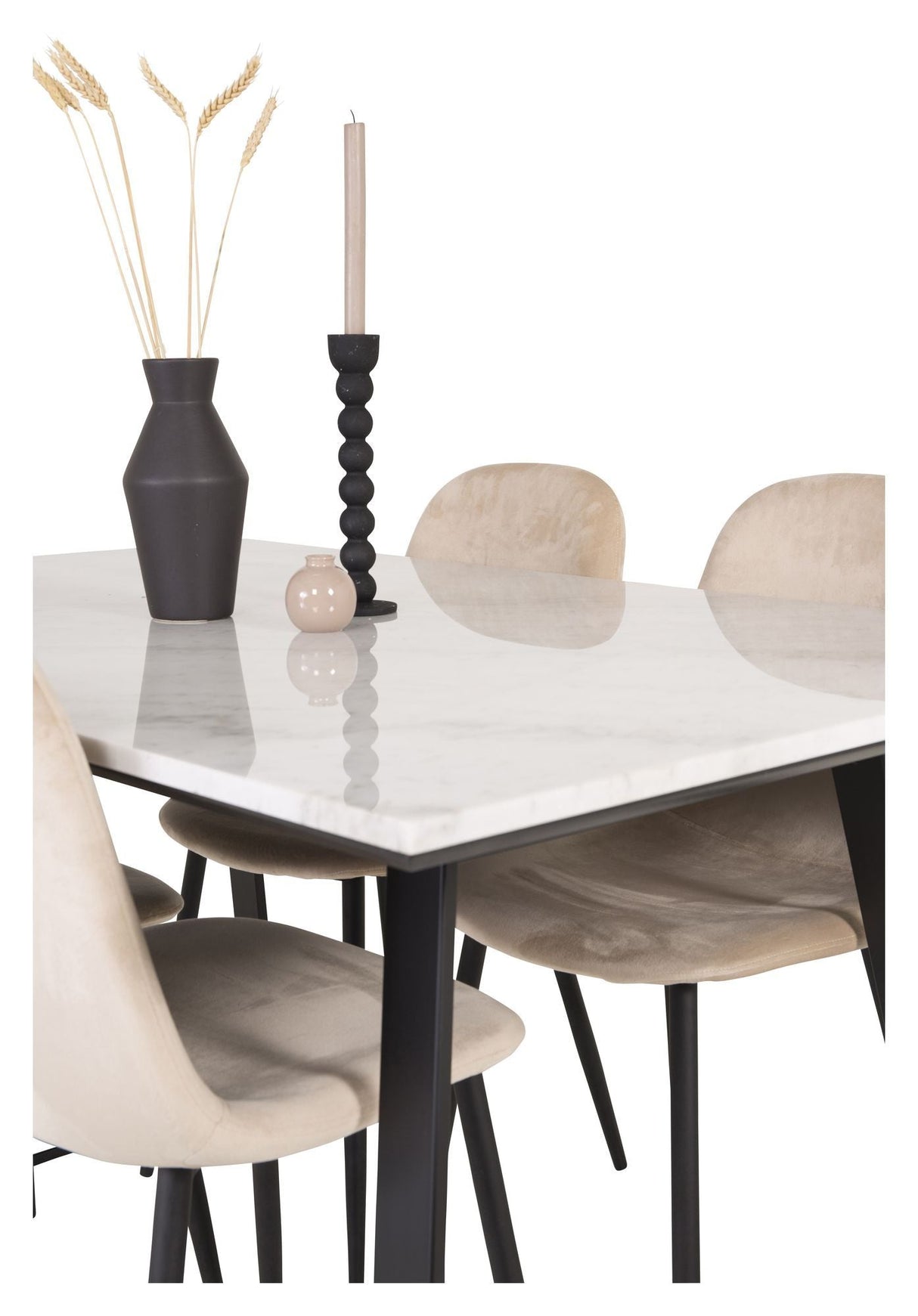 Estelle Dining Table, White Marble Dining Table, 140x90