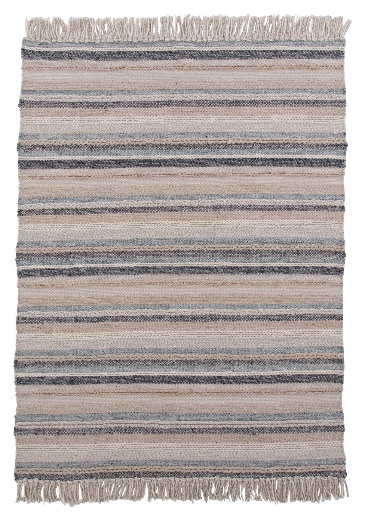 Gudha Wool Mix Filt, 200x300, Beige/Blue