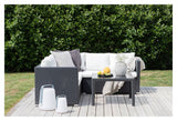 Kuba Lounge Set, Black Cord med vita kuddar