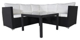 Kuba Lounge Set, Black Cord med vita kuddar