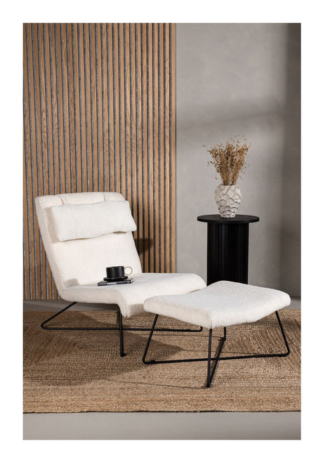 Laconia Lounge Chair, Stål, Vit