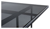 Leif Dining Table, 200x90, rökt glas/svart