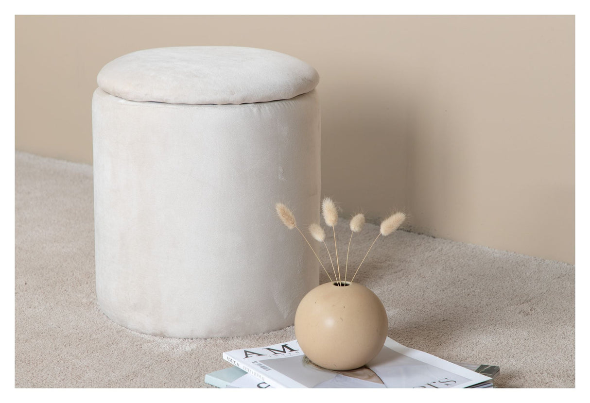 Limpen puf, beige velor