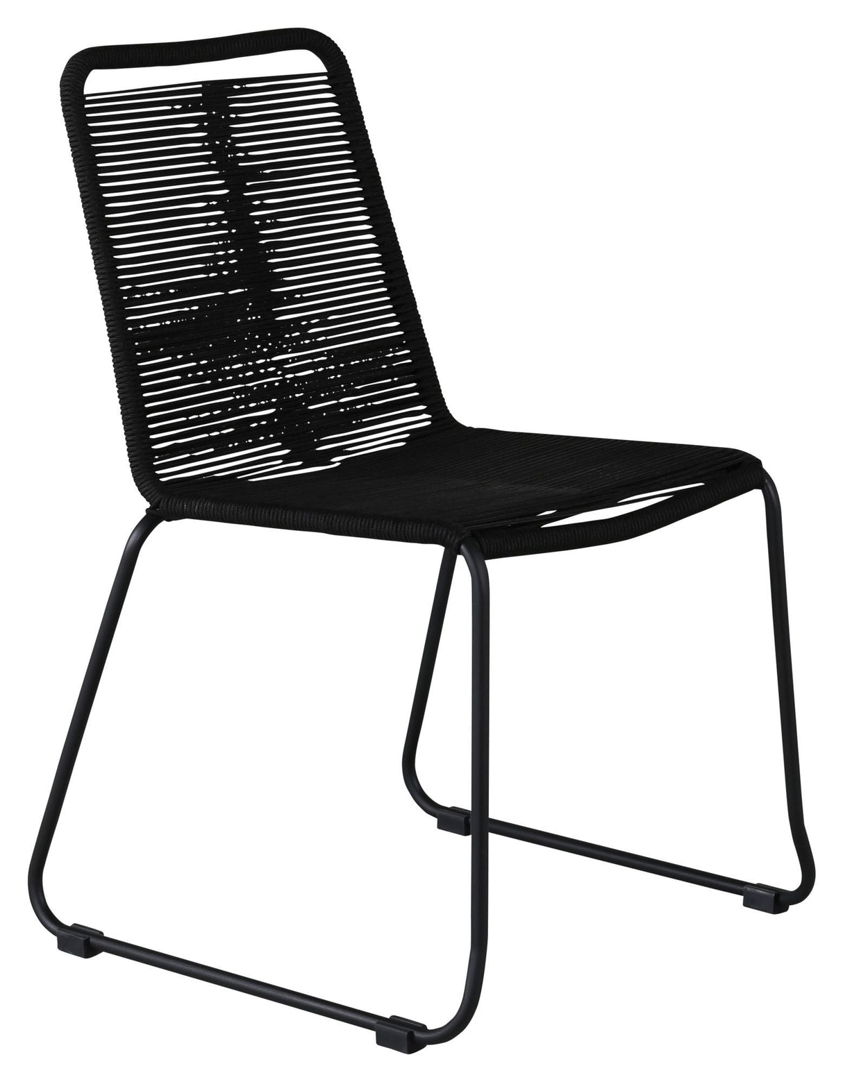 Lindos Garden Chair, Black W. svart sladd