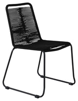 Lindos Garden Chair, Black W. svart sladd