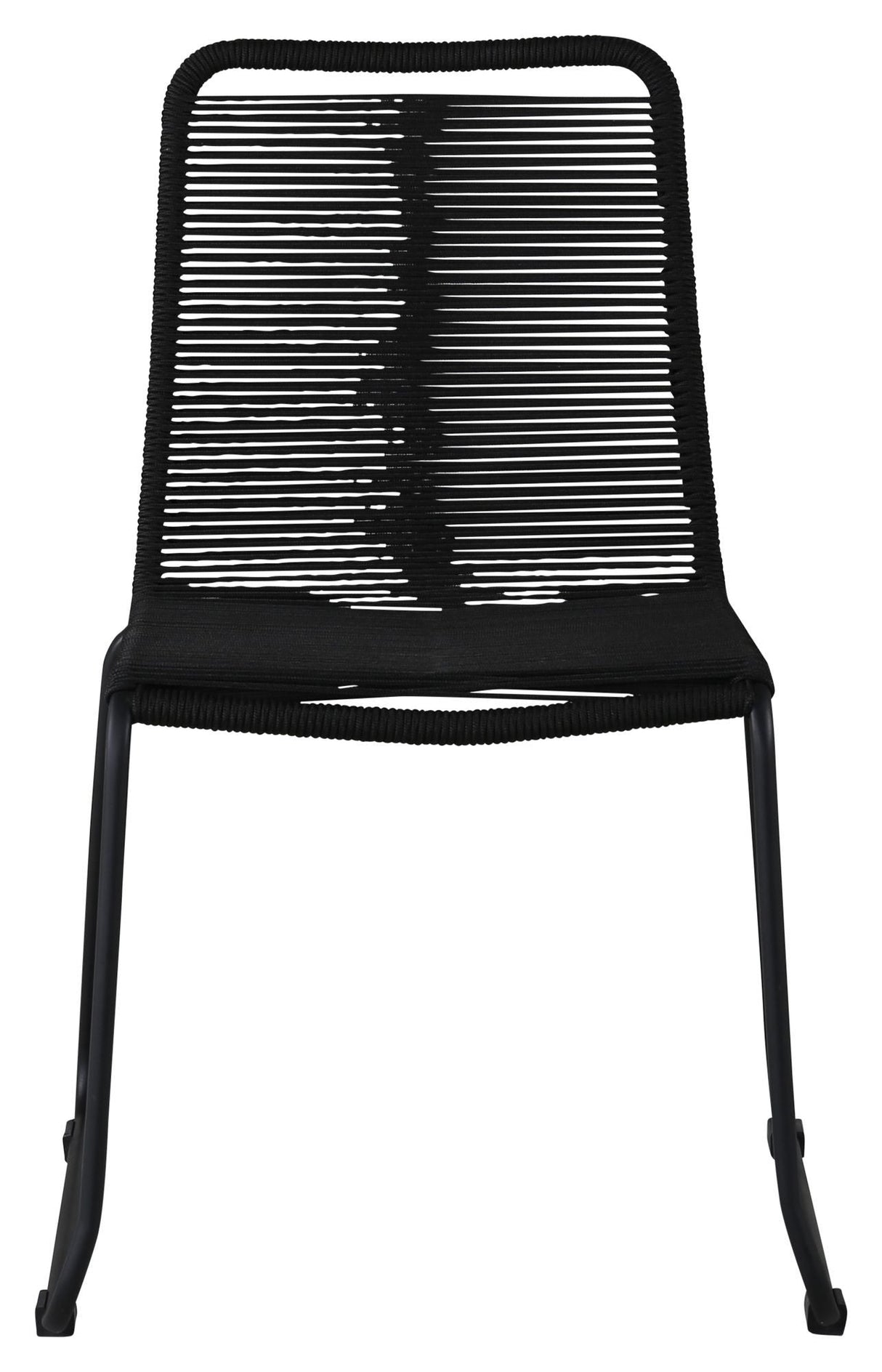 Lindos Garden Chair, Black W. svart sladd