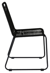 Lindos Garden Chair, Black W. svart sladd