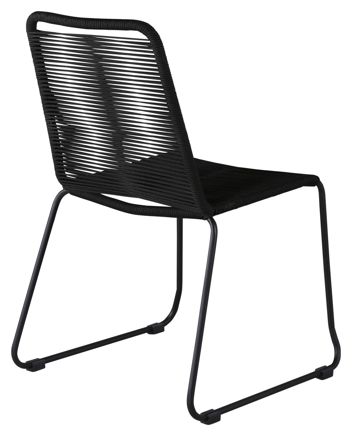 Lindos Garden Chair, Black W. svart sladd