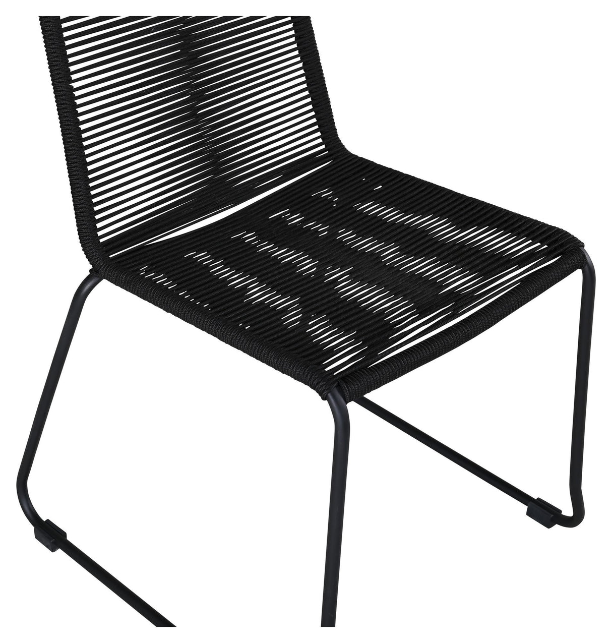 Lindos Garden Chair, Black W. svart sladd