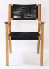 Little John Garden Chair, Black Rope/Acacie