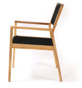 Little John Garden Chair, Black Rope/Acacie