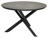 Llama Garden Table Ø140, Black Alu/Brown HPL