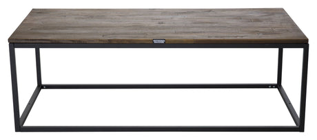 Malang soffbord - limmet teak/black metal ben, 120x60