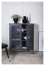 Misha Metal Bookcase, Grey Mesh