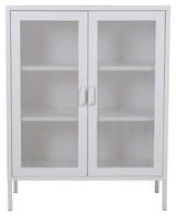 Misha Metal Bookcase, White Mesh