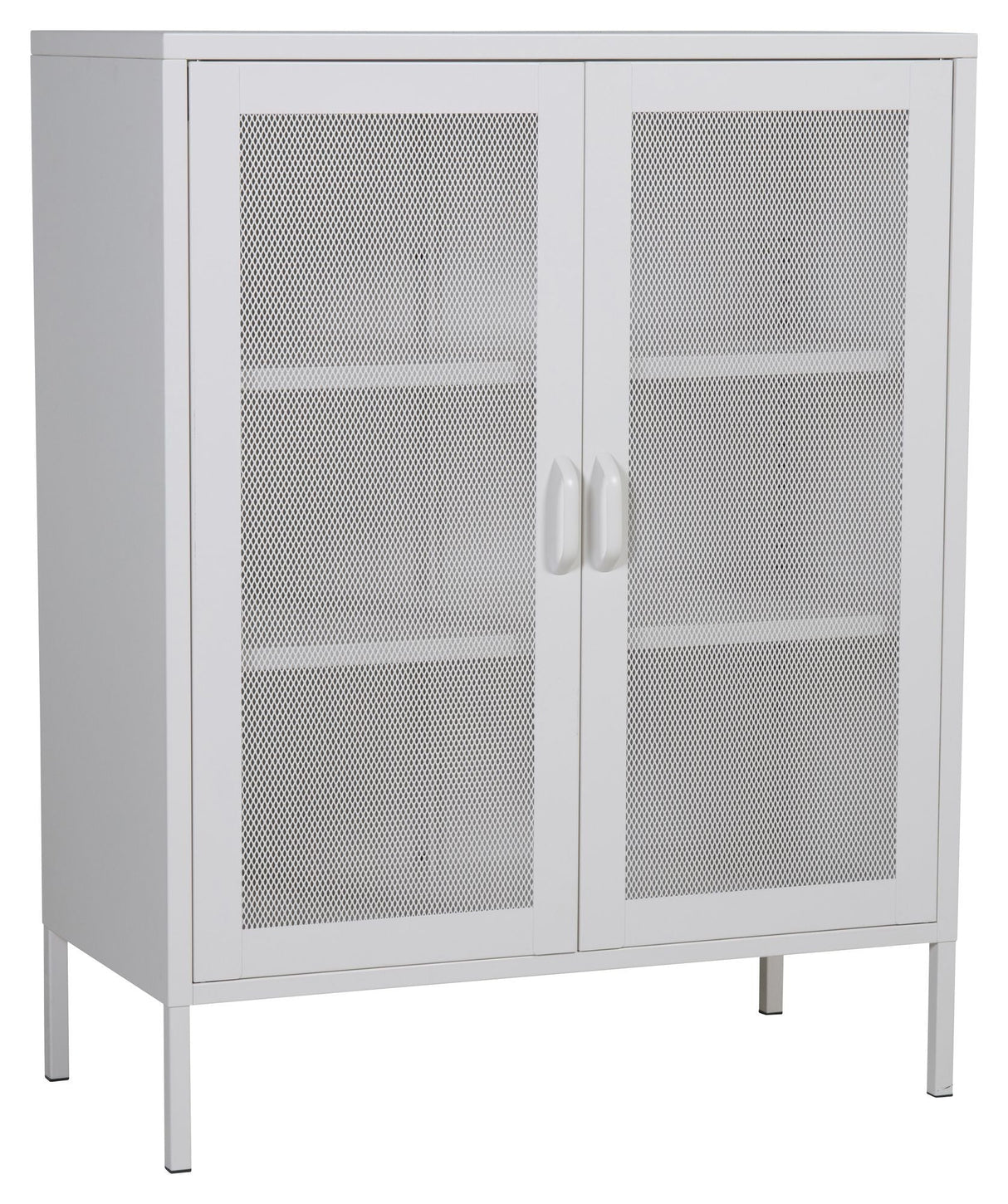 Misha Metal Bookcase, White Mesh