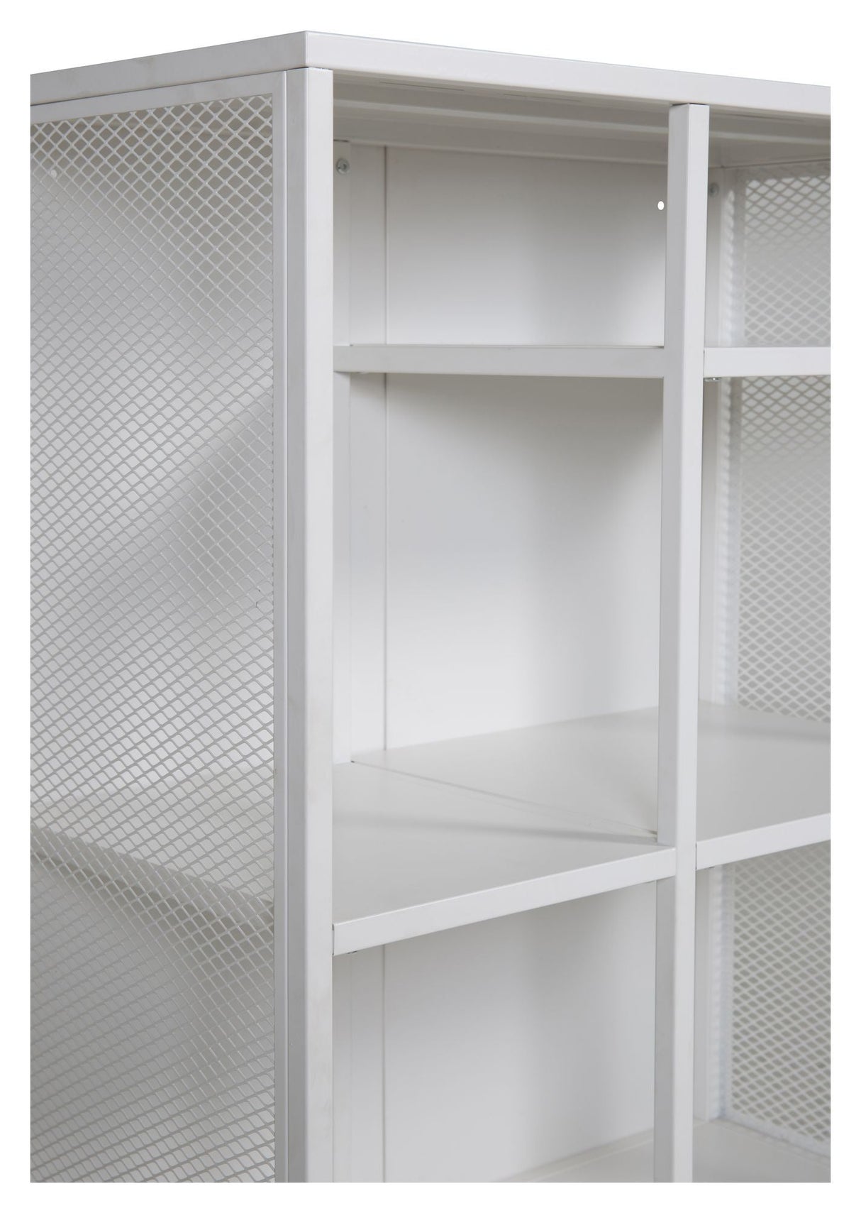 Misha Metal Shelf, White Steel Mesh