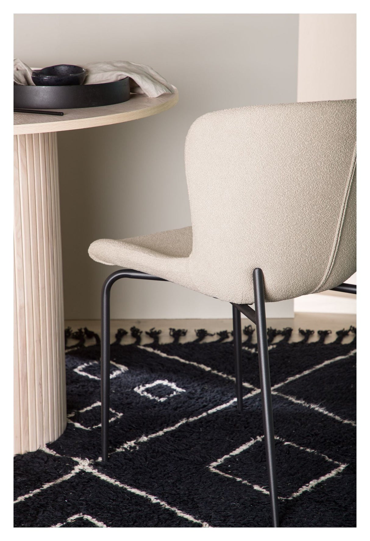 Modesto Dining Chair - Beige Bouclé