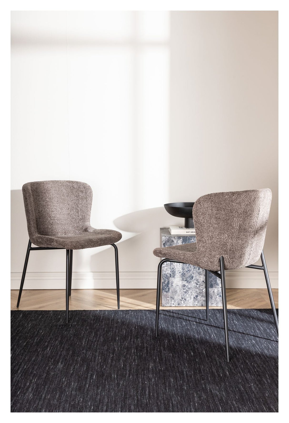 Modesto Dining Chair - Grey Bouclé