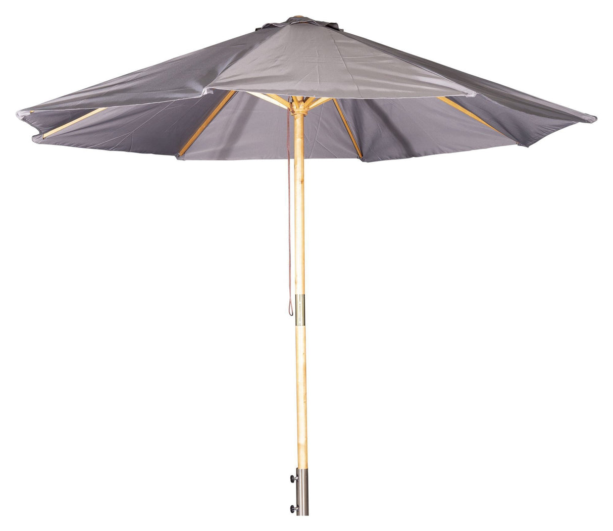 Naxos parasol, 3m, trä/grå tyg