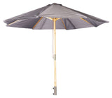 Naxos parasol, 3m, trä/grå tyg