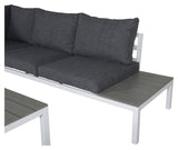 Odense Lounge Set, White Alu w. grå kuddar