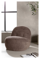 Omaha Lounge Chair, Brown Bouclé