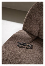 Omaha Lounge Chair, Brown Bouclé