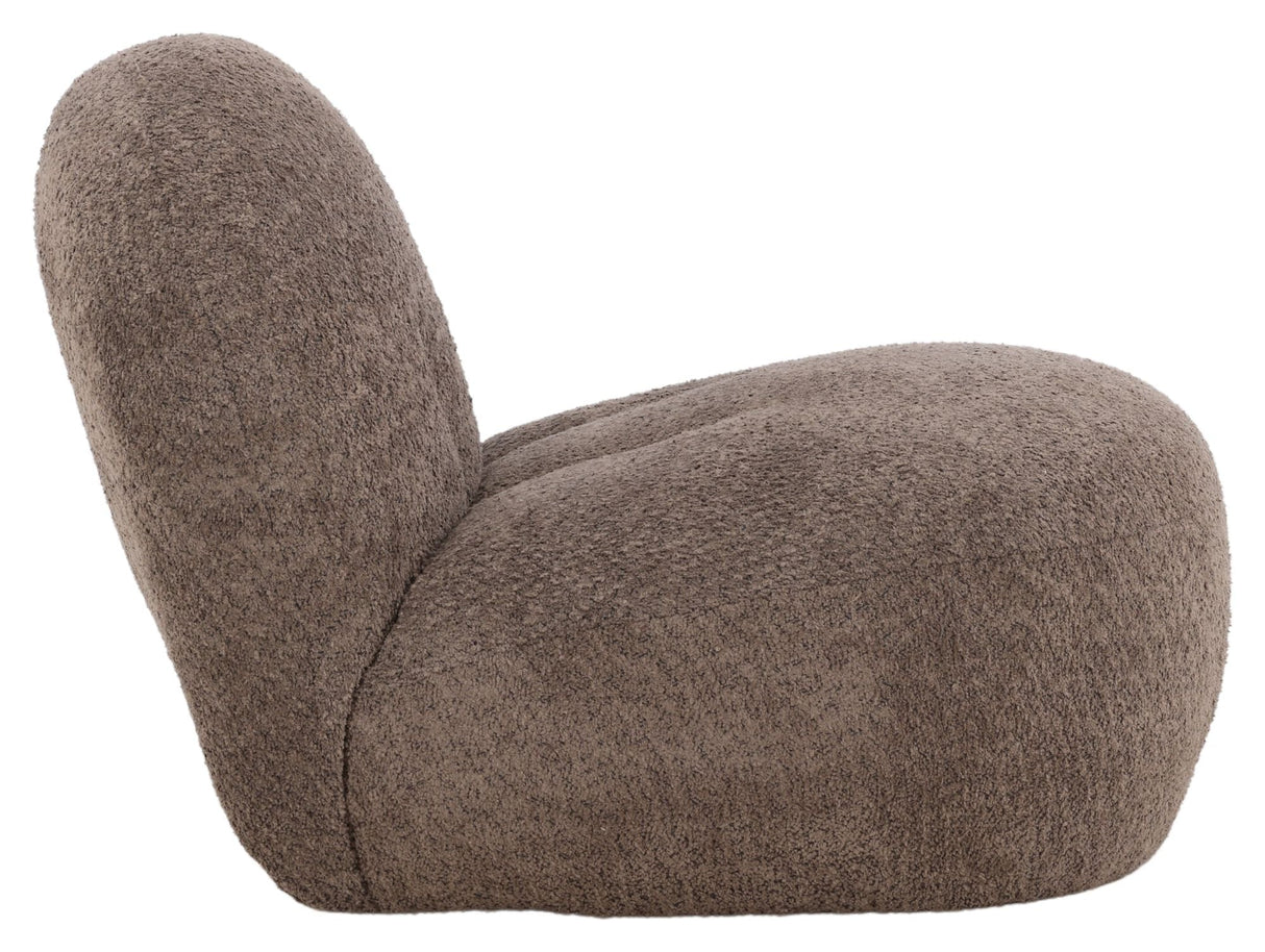 Omaha Lounge Chair, Brown Bouclé