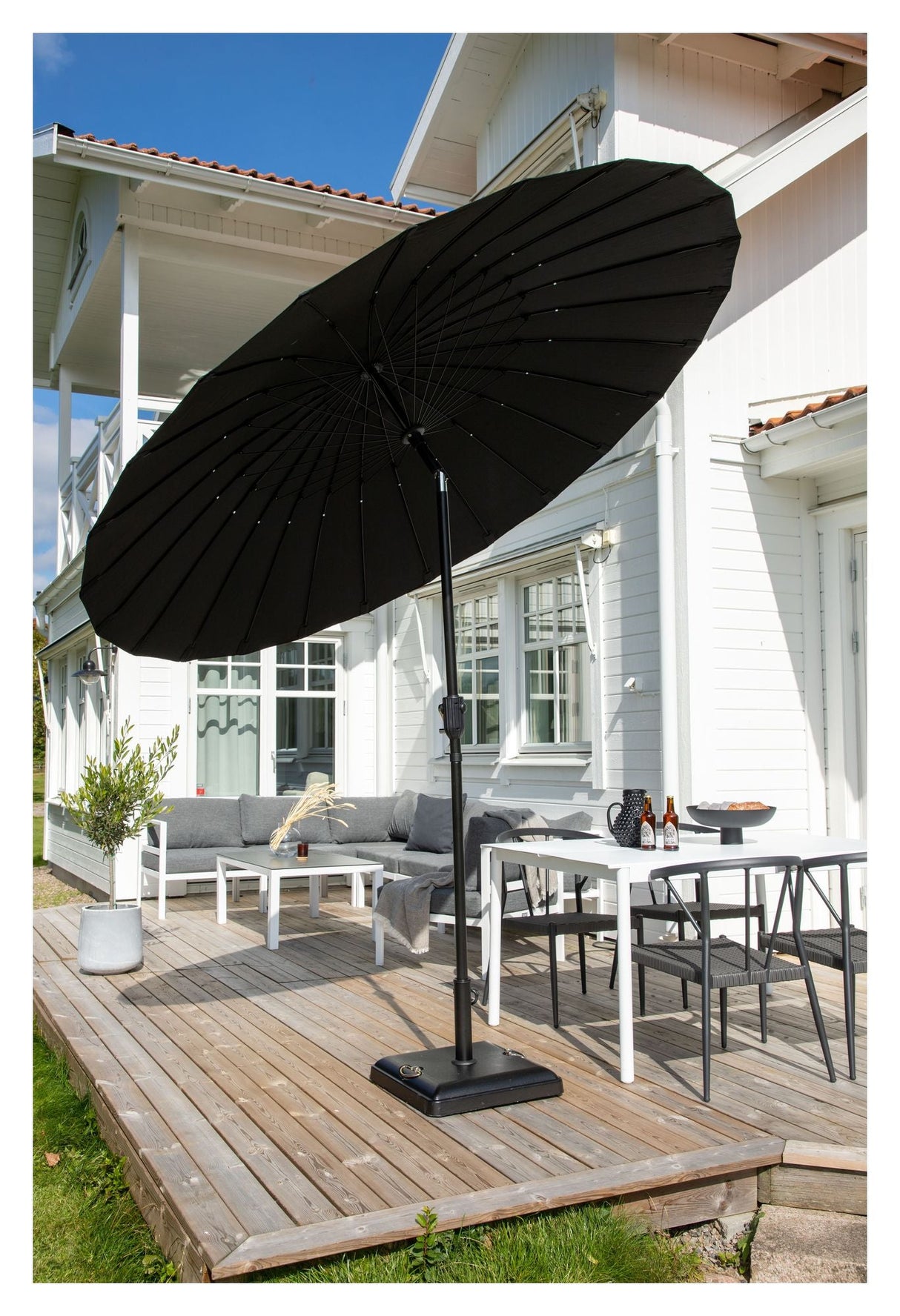 Palmetto parasol w. lutning - svart