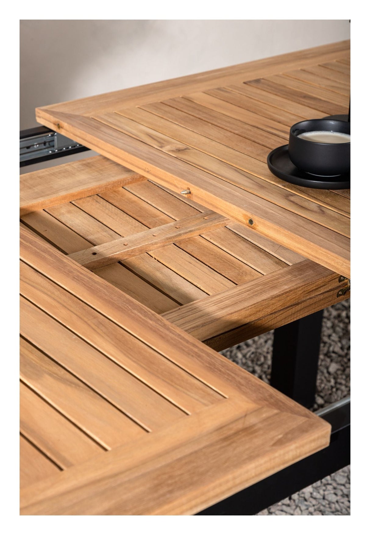 Panama, Garden Tabell 152/210, Black Alu/Teak