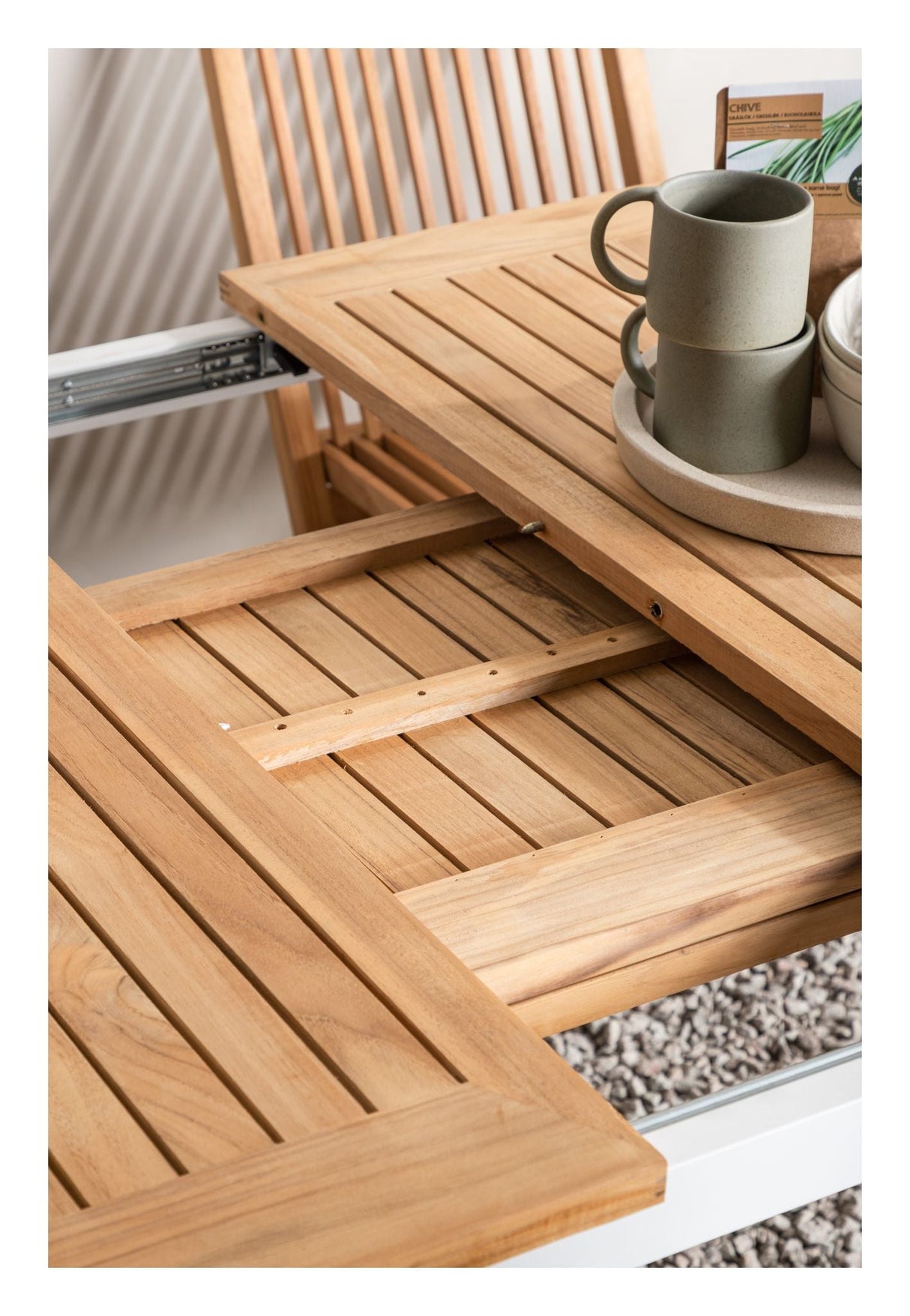 Panama, Garden Tabell 224/324, White Alu/Teak