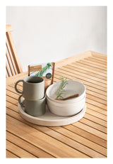 Panama, Garden Tabell 224/324, White Alu/Teak