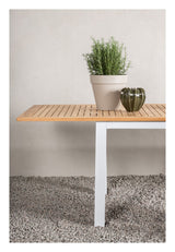 Panama, Garden Tabell 224/324, White Alu/Teak