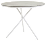 Parma, Café Table Ø90, White Alu/Grey Aintwood