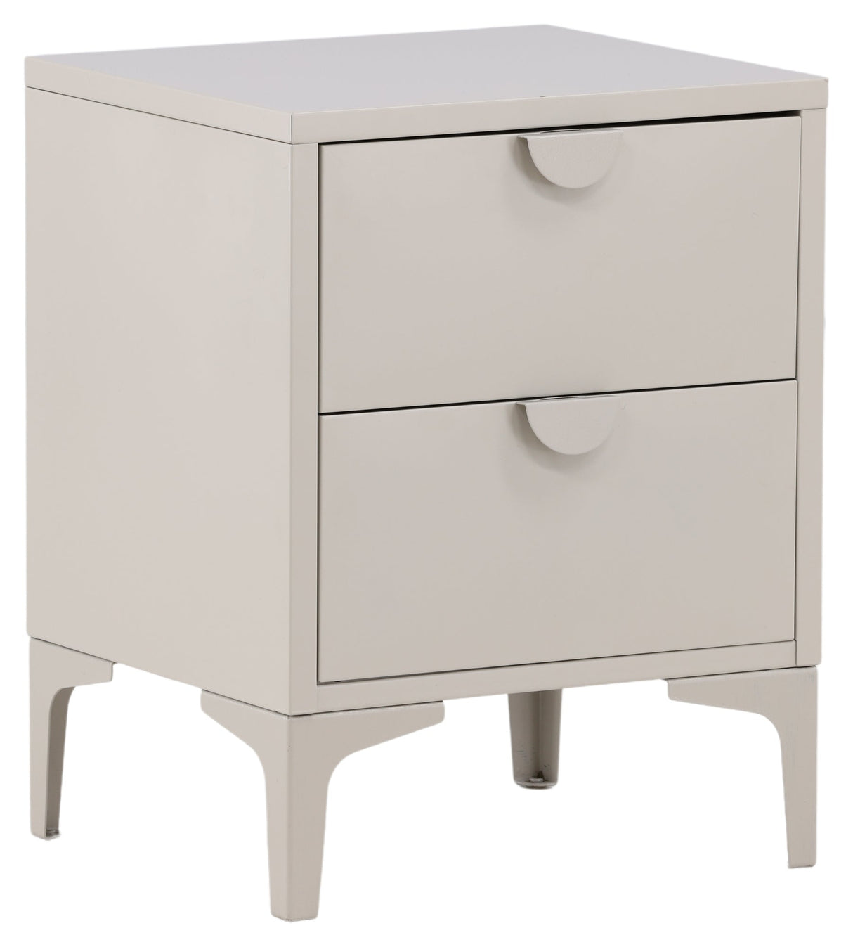 Piring Bedside Table - Beige Metal