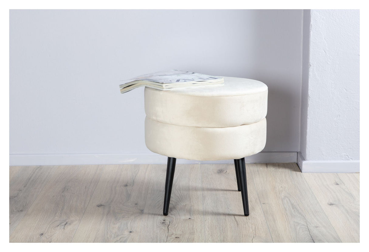 Potten pouf, beige velor