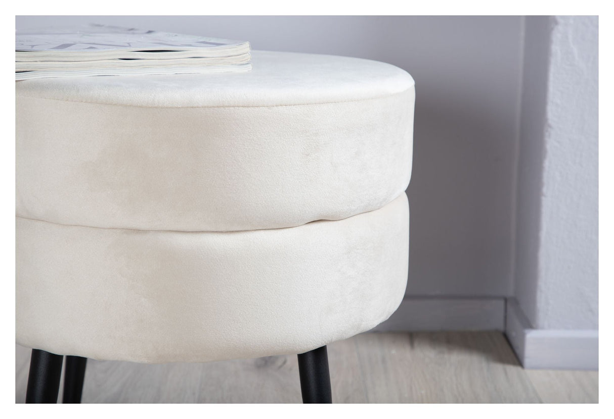 Potten pouf, beige velor