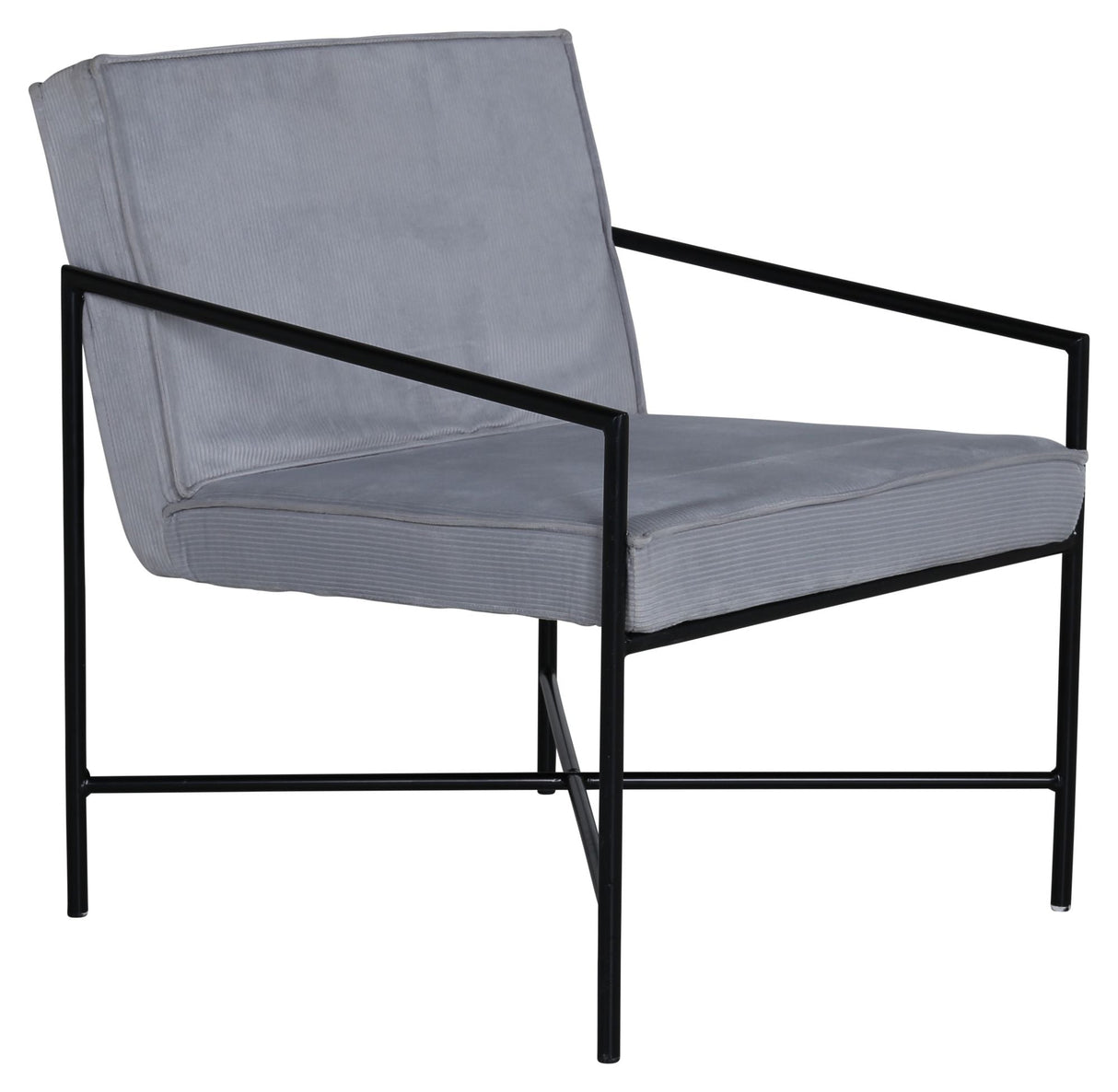 Rakel Lounge Chair, Grey Velvet