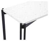 Razzia Side Table - White Terazzo Top/Black Metal Ben, 110x30