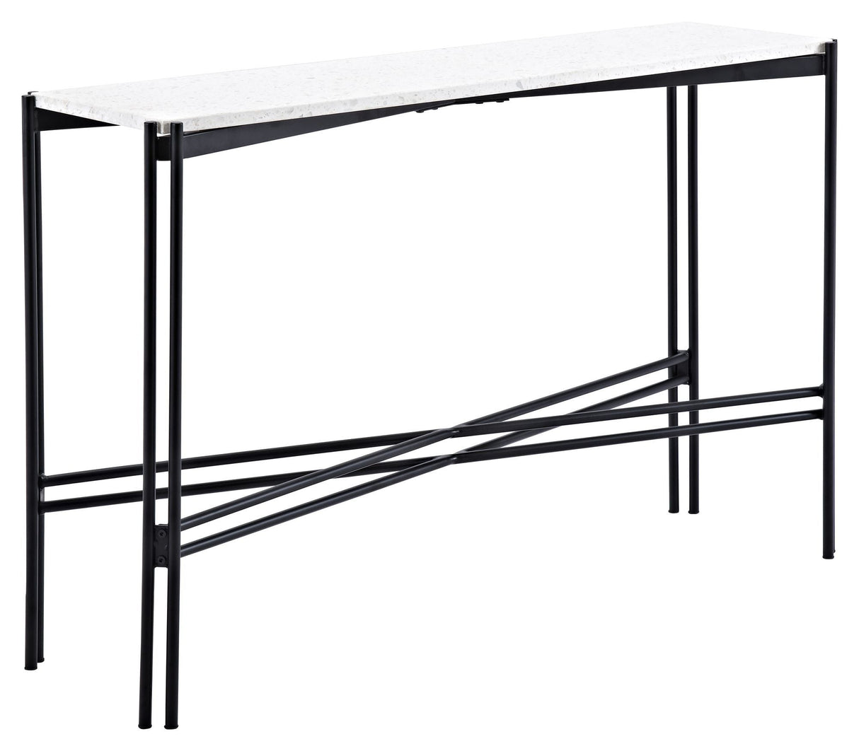 Razzia Side Table - White Terazzo Top/Black Metal Ben, 110x30