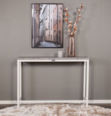 Rise Side Table - Concrete Look/White Metal Ben, 110x30