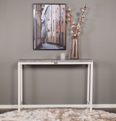 Rise Side Table - Concrete Look/White Metal Ben, 110x30